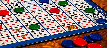 Playing cards and coloured chips